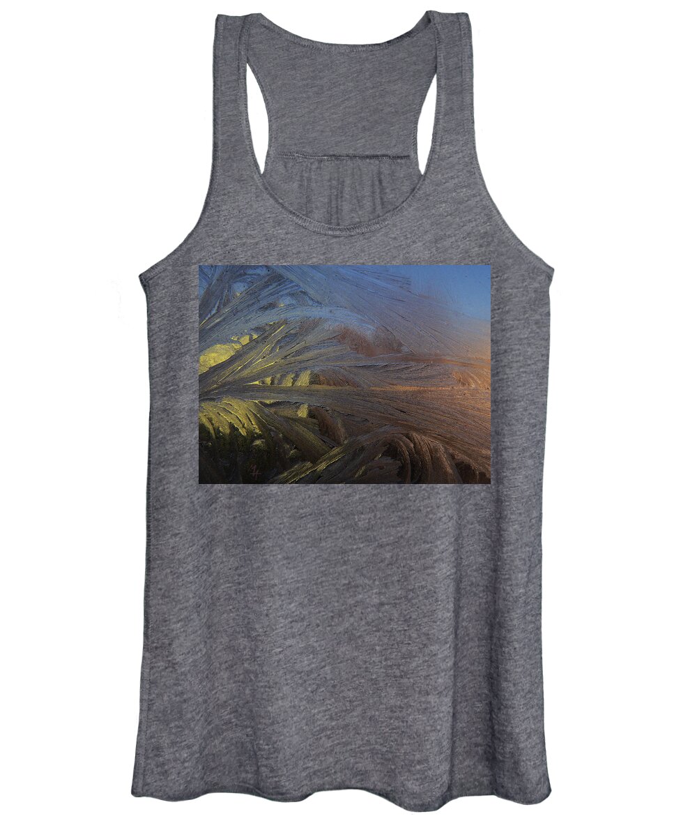 Frostwork Women's Tank Top featuring the photograph Frostwork - Art Nouveau by Attila Meszlenyi