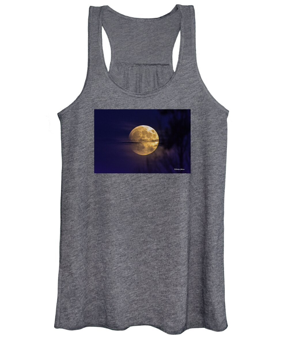 Full Moon Women's Tank Top featuring the photograph Full Moon Rise by Stephen Johnson
