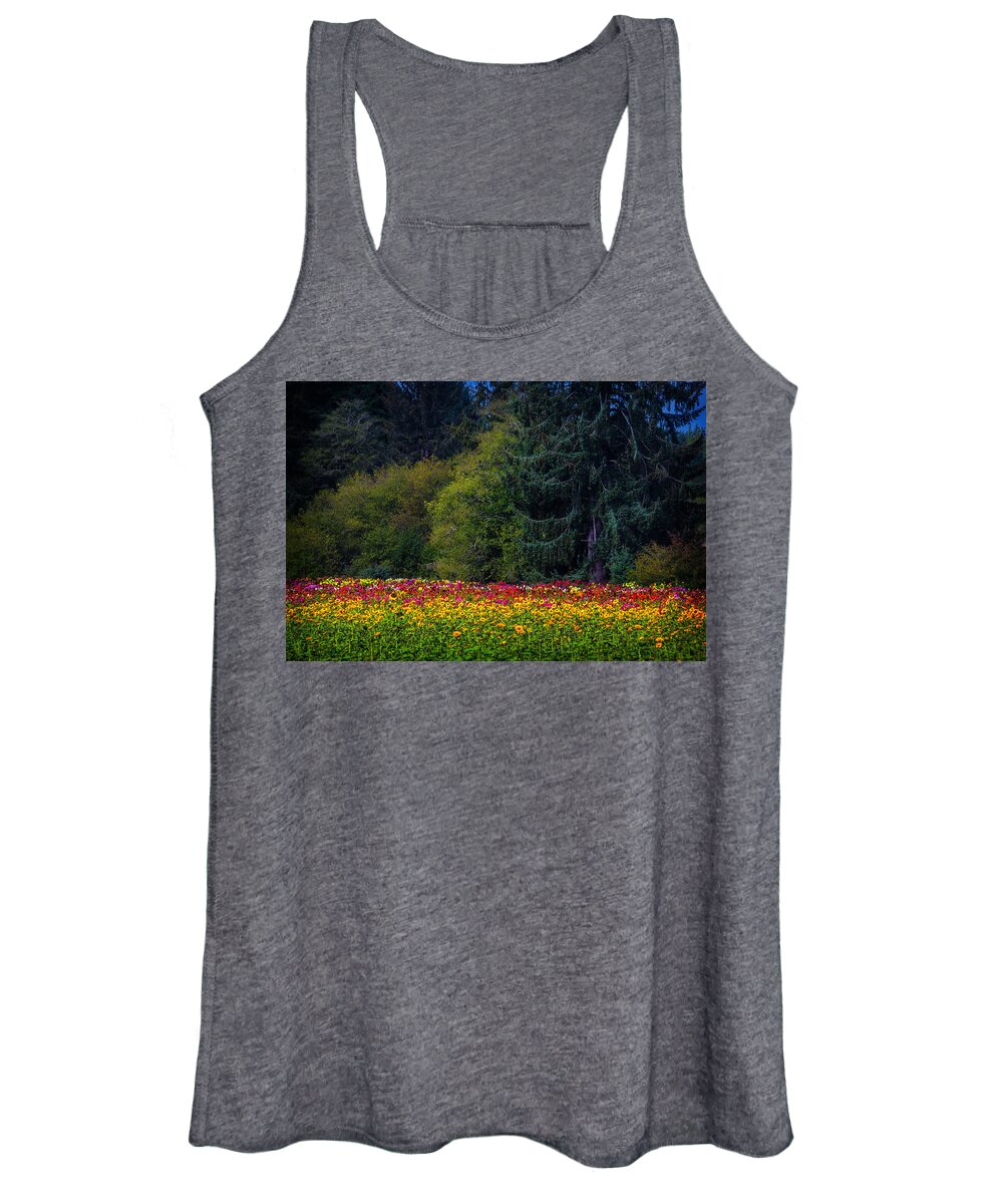 Dahlia Women's Tank Top featuring the photograph Garden And Forest by Garry Gay