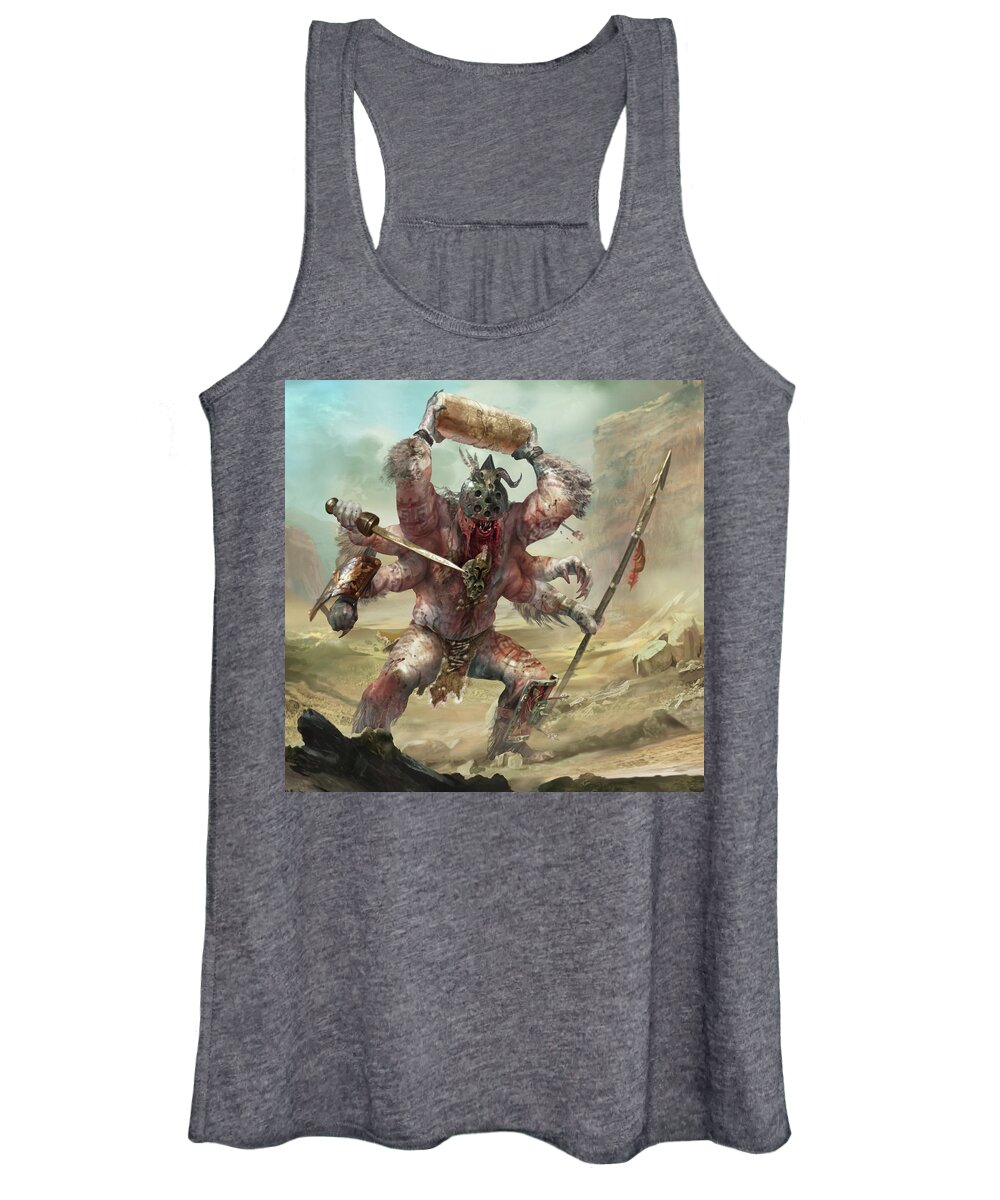 Mythology Women's Tank Top featuring the digital art Gegenees Giant by Ryan Barger