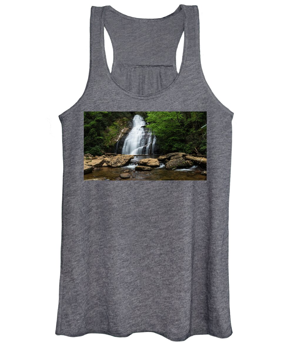 Georgia Women's Tank Top featuring the photograph Gentle Waterfall North Georgia Mountains by Lawrence S Richardson Jr