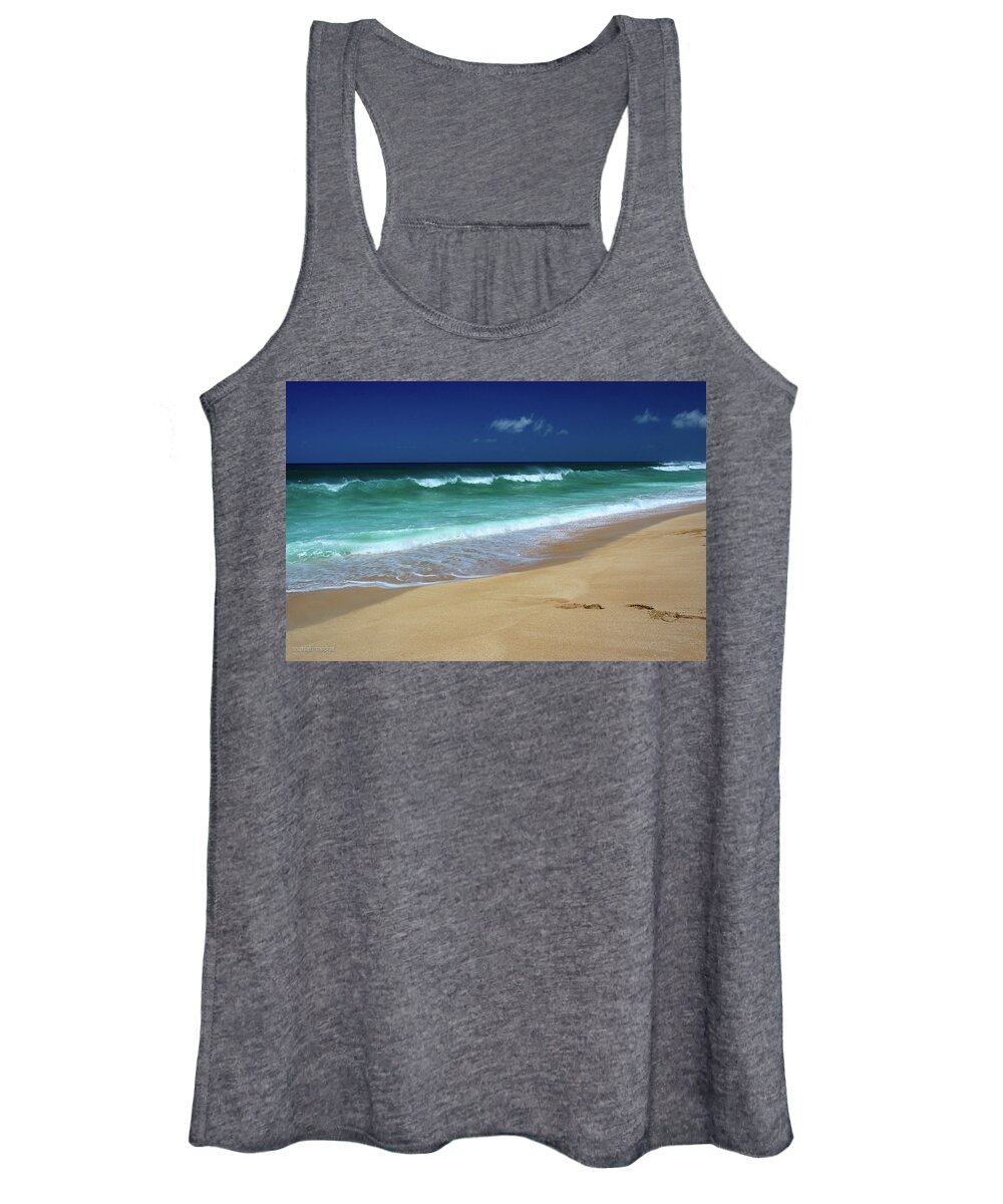 North Shore Beach Women's Tank Top featuring the photograph Gentle Waves, North Shore, Hawaii by Aashish Vaidya