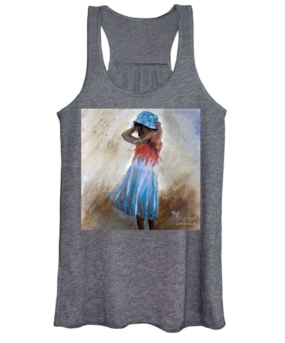 Portrait Women's Tank Top featuring the painting Georgia. No 2. by Ryn Shell
