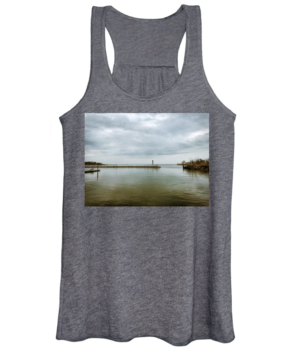 Gloomy Women's Tank Top featuring the photograph Gloom on the Bay by Chris Montcalmo