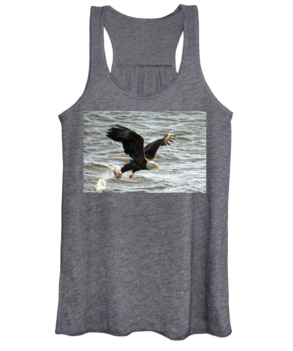 Bald Eagle Women's Tank Top featuring the photograph Gotcha by Peter Ponzio