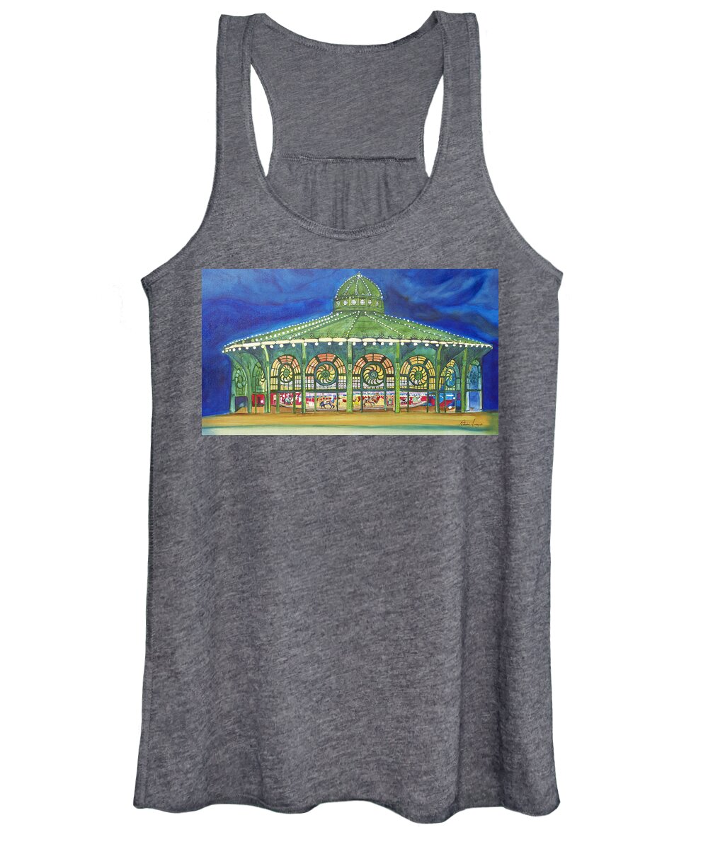 Night Paintings Of Asbury Park Women's Tank Top featuring the painting Grasping the Memories by Patricia Arroyo