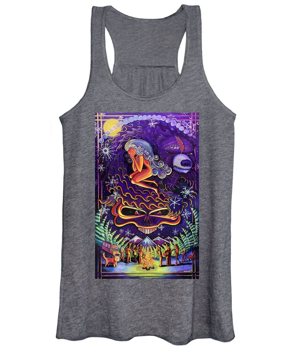 Stealie Women's Tank Top featuring the painting Grateful Nights by David Sockrider
