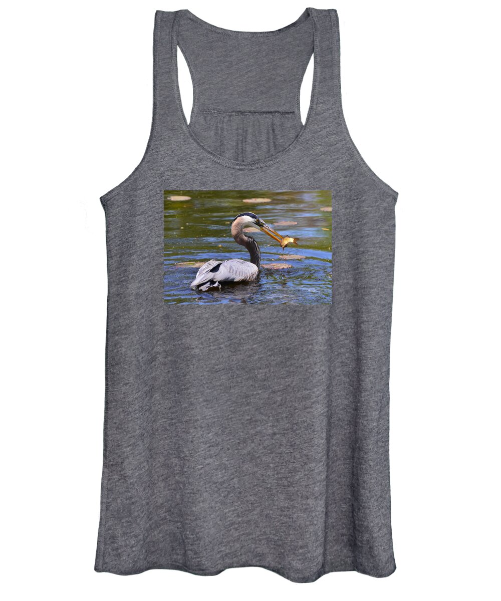 Heron Women's Tank Top featuring the photograph Great Blue Heron by Ken Stampfer