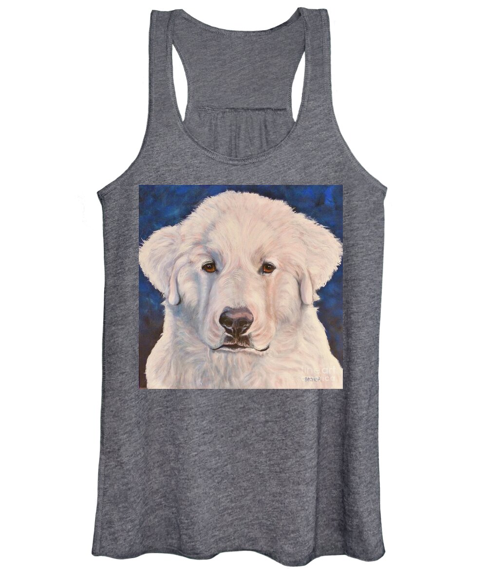 Great Pyrenees Women's Tank Top featuring the painting Great Pyrenees by Susan A Becker