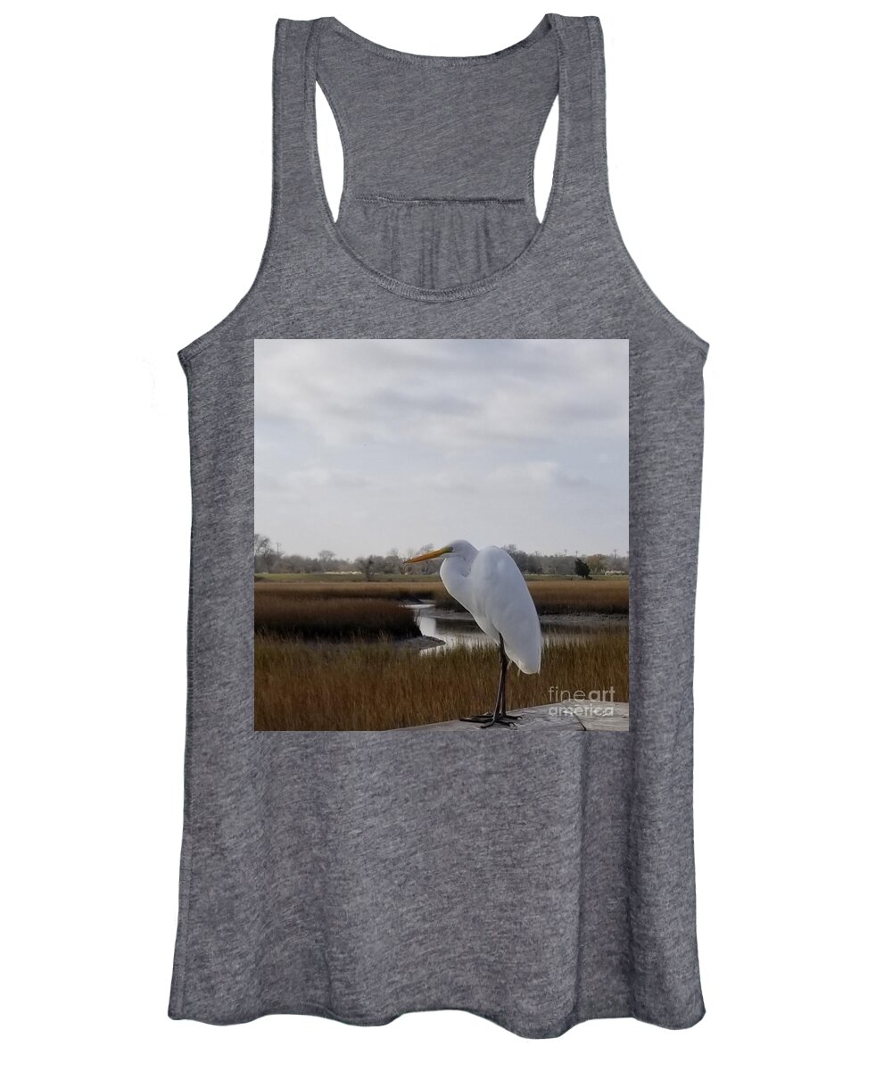 Great Egret Women's Tank Top featuring the photograph Great White Egret by Amy Regenbogen