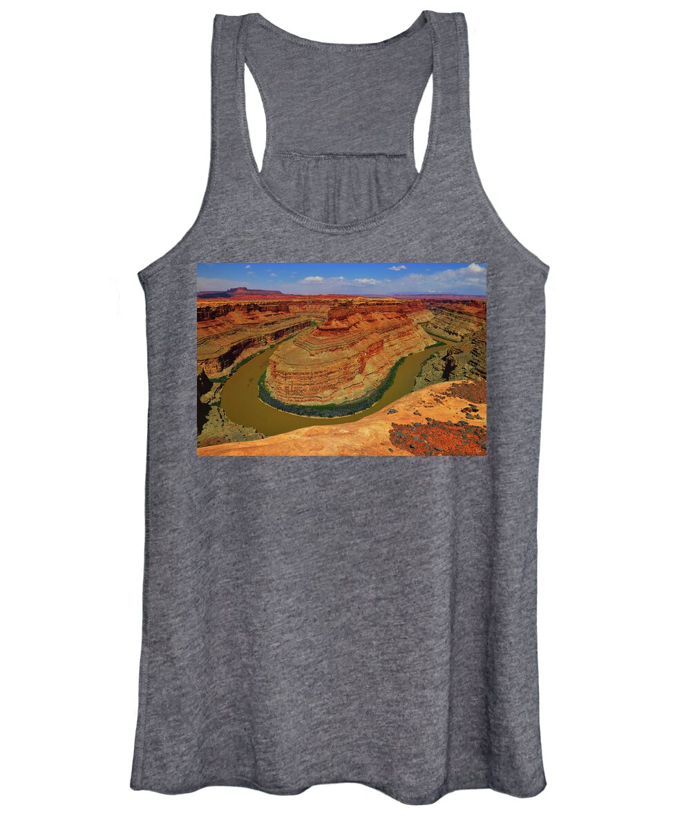 Canyonlands National Park Women's Tank Top featuring the photograph Green and Colorado Rivers Confluence by Greg Norrell