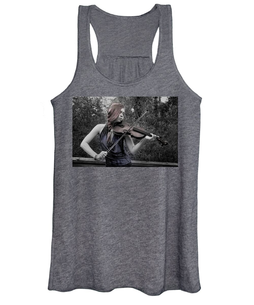 Photograph Women's Tank Top featuring the photograph Gypsy Player II by Ron Cline