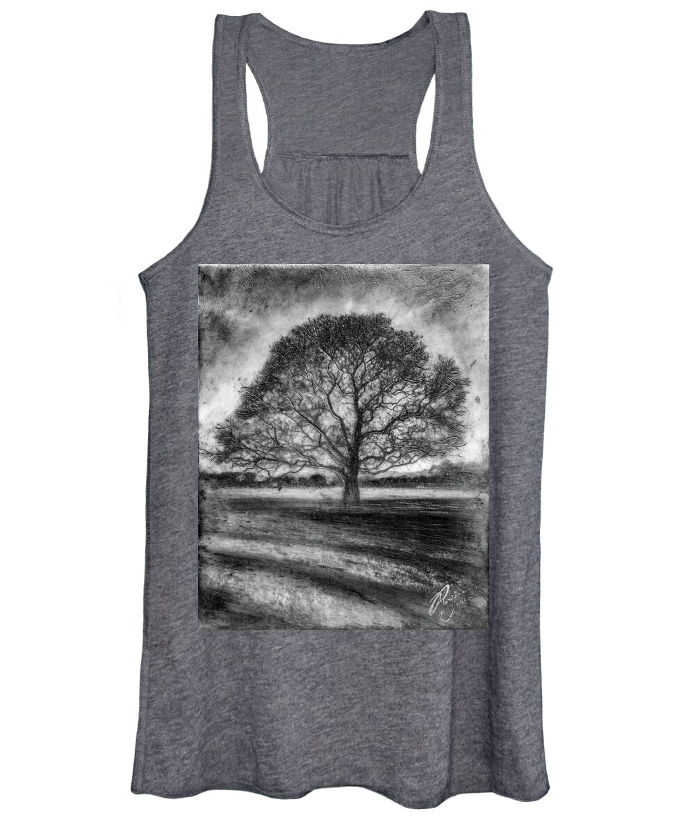 Trees Women's Tank Top featuring the mixed media Hagley Tree 2 by Roseanne Jones