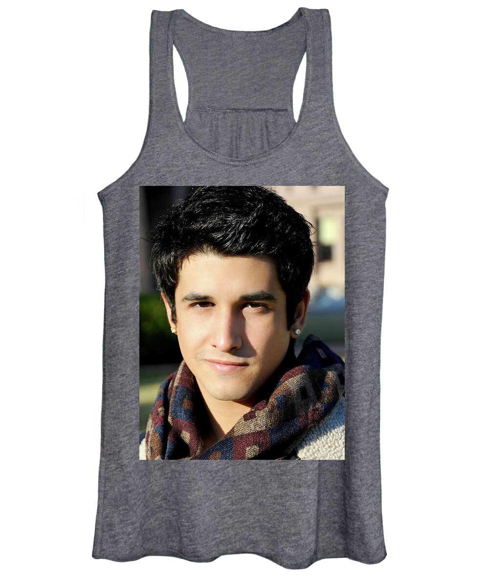 Handsome Women's Tank Top featuring the photograph Handsome Smiling Guy by Gunther Allen