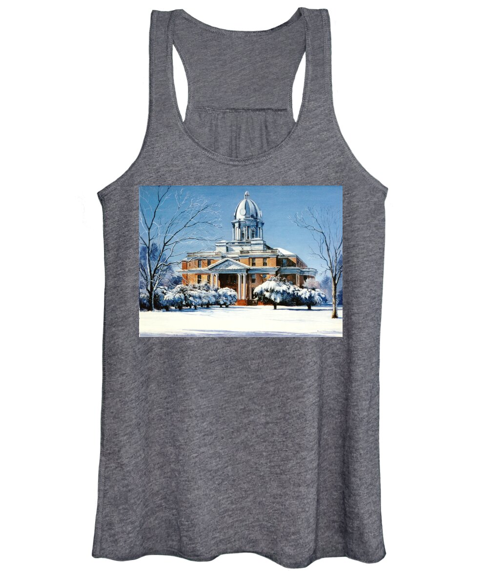 Hardin County Women's Tank Top featuring the painting Hardin County Courthouse by Randy Welborn