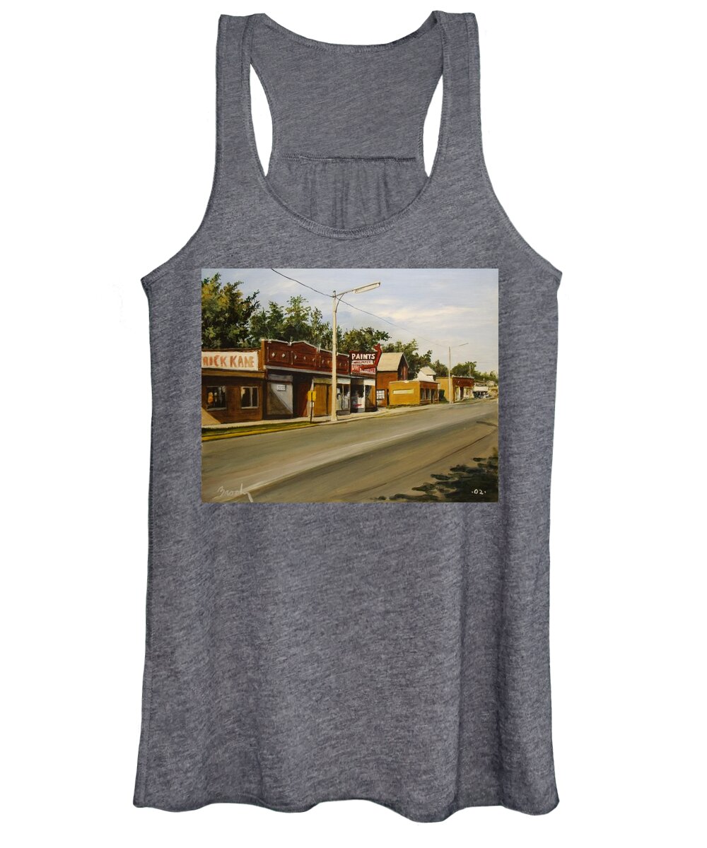 Urban Women's Tank Top featuring the painting Harvey Paint Store by William Brody