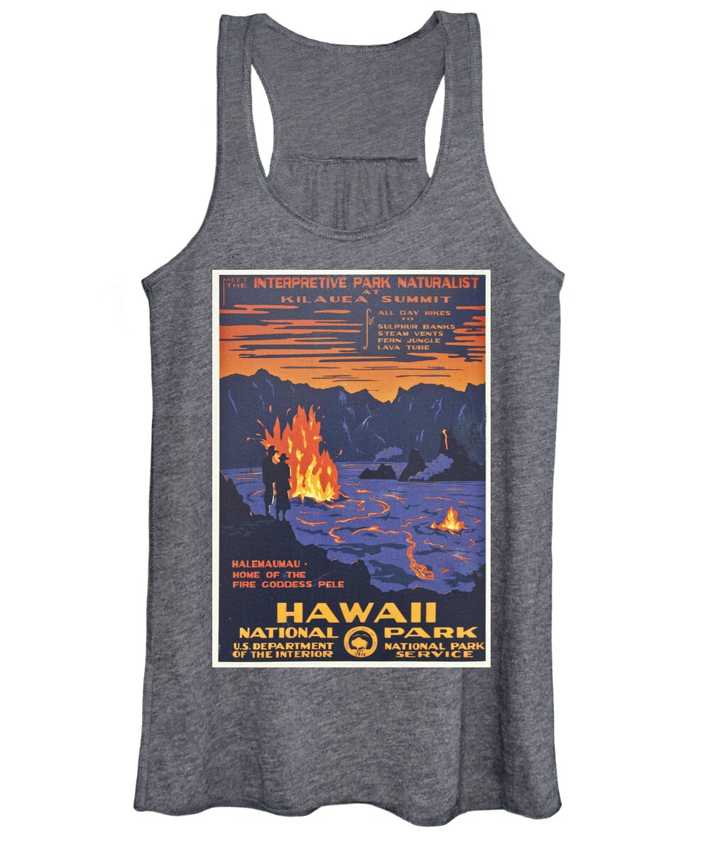 Hawaii Women's Tank Top featuring the digital art Hawaii Vintage Travel Poster by Georgia Clare