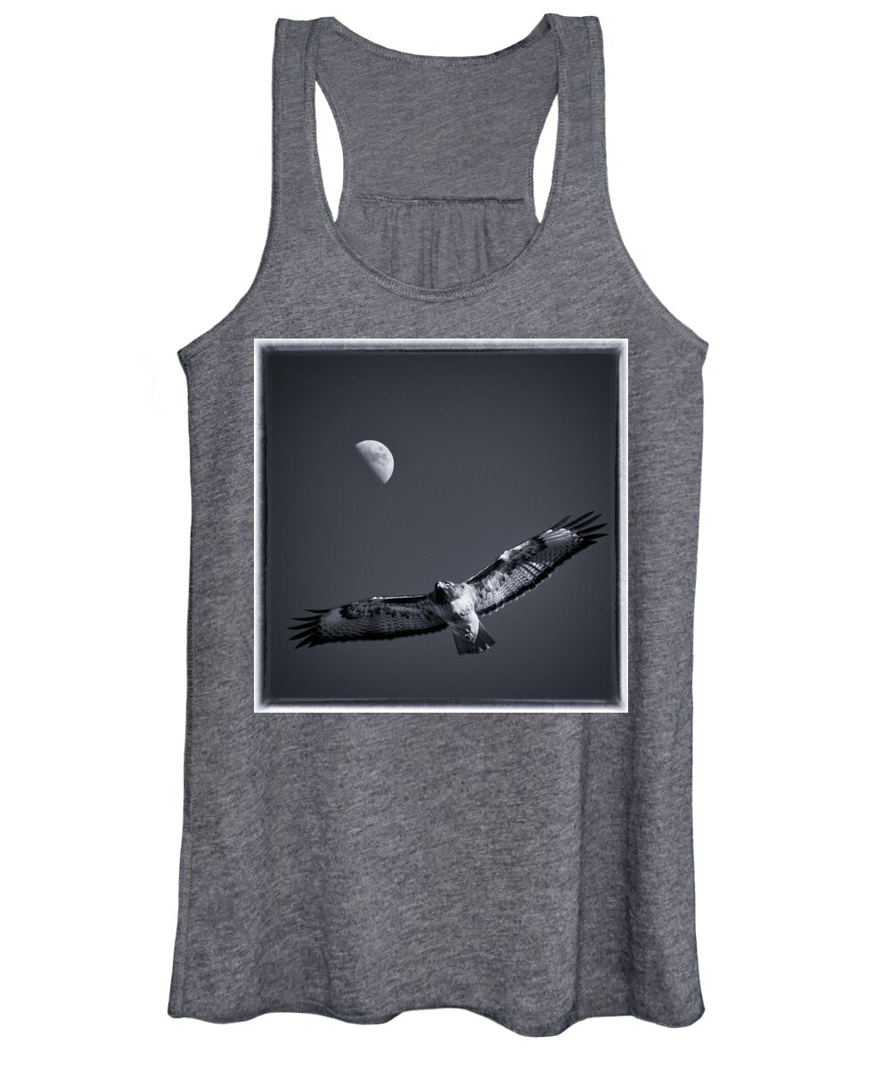 Hawk Women's Tank Top featuring the photograph Hawk Soaring High by Lawrence Knutsson