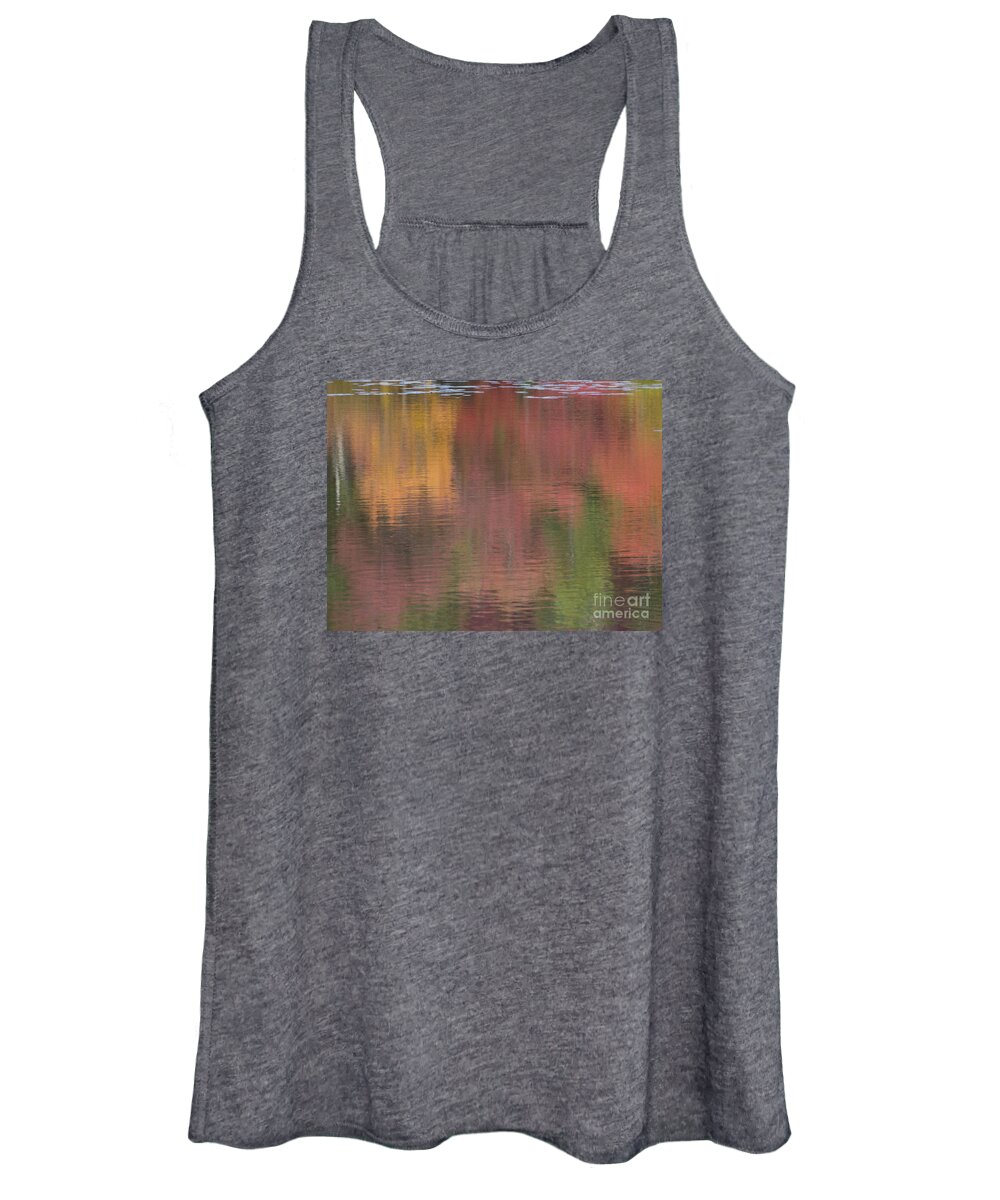 Waterscape Women's Tank Top featuring the photograph Hawkins Autumn Abstract II 2015 by Lili Feinstein