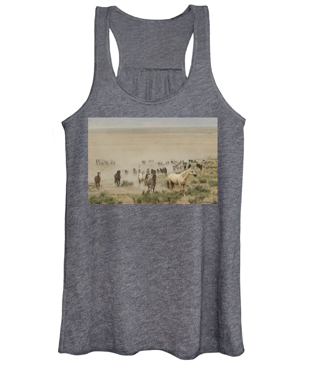Horse Women's Tank Top featuring the photograph Heading To Water by Kent Keller