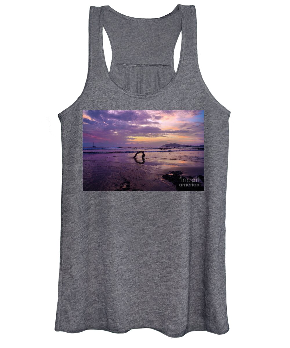 Yoga Women's Tank Top featuring the photograph Heart in the sea. Costa Rica by Ksenia VanderHoff