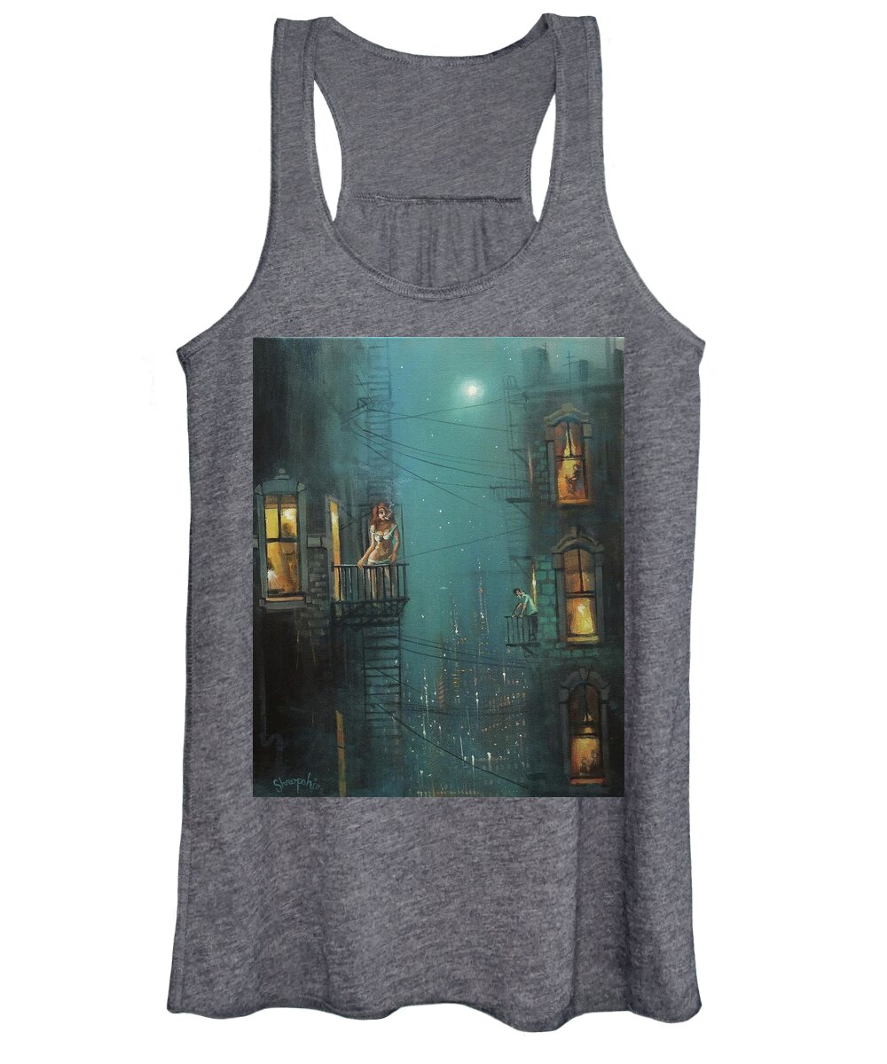 Night City Women's Tank Top featuring the painting Heat Wave by Tom Shropshire