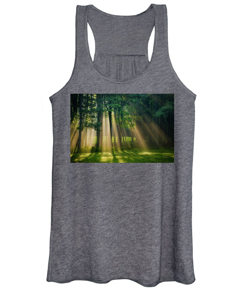 Sunrise Women's Tank Top featuring the photograph Heavenly Light Sunrise by Christina Rollo