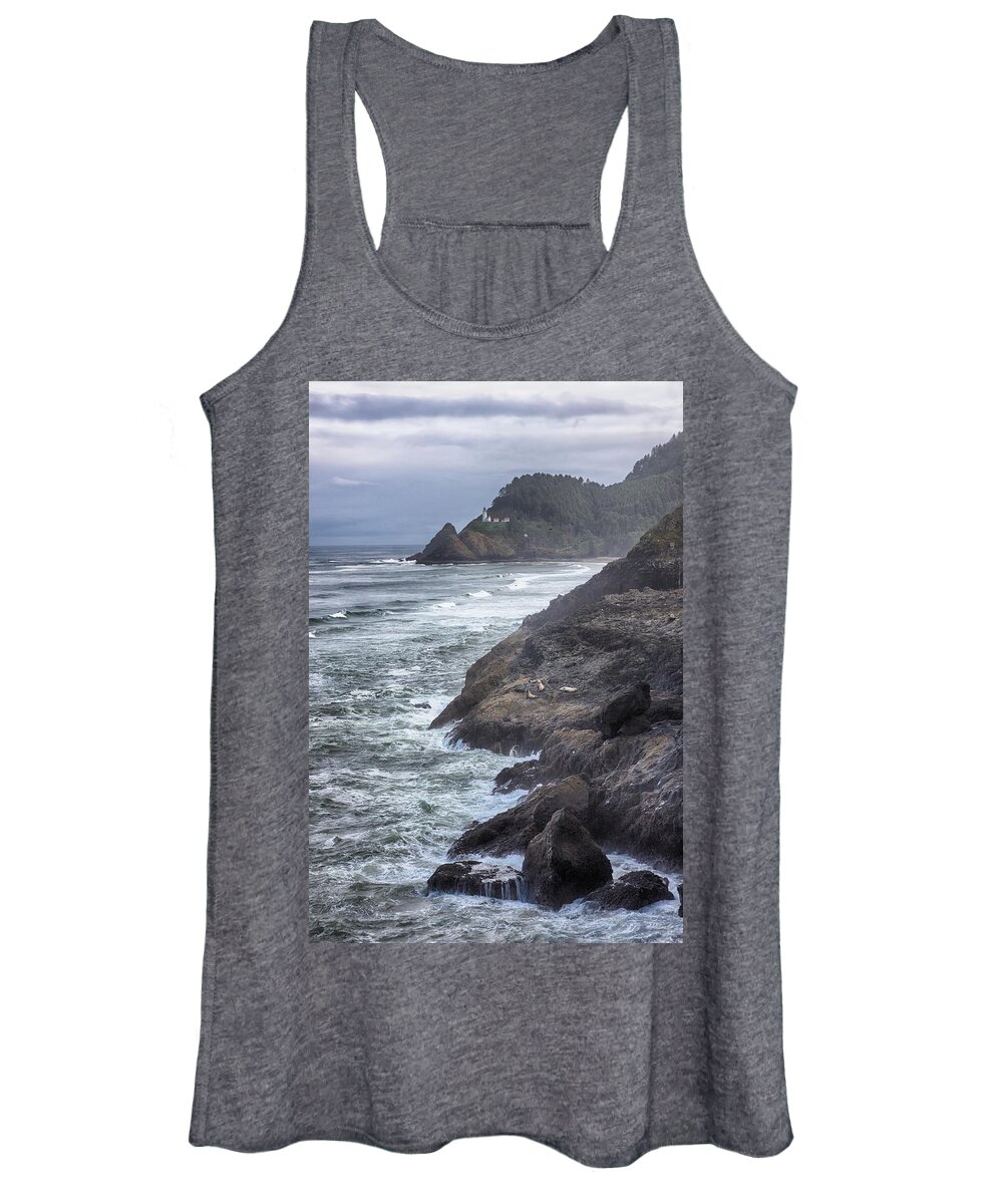 Heceta Women's Tank Top featuring the photograph Heceta Head Light - Color by Harold Rau