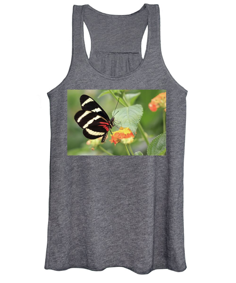 Red Women's Tank Top featuring the photograph Heliconius Melpomene Butterfly by Tim Abeln