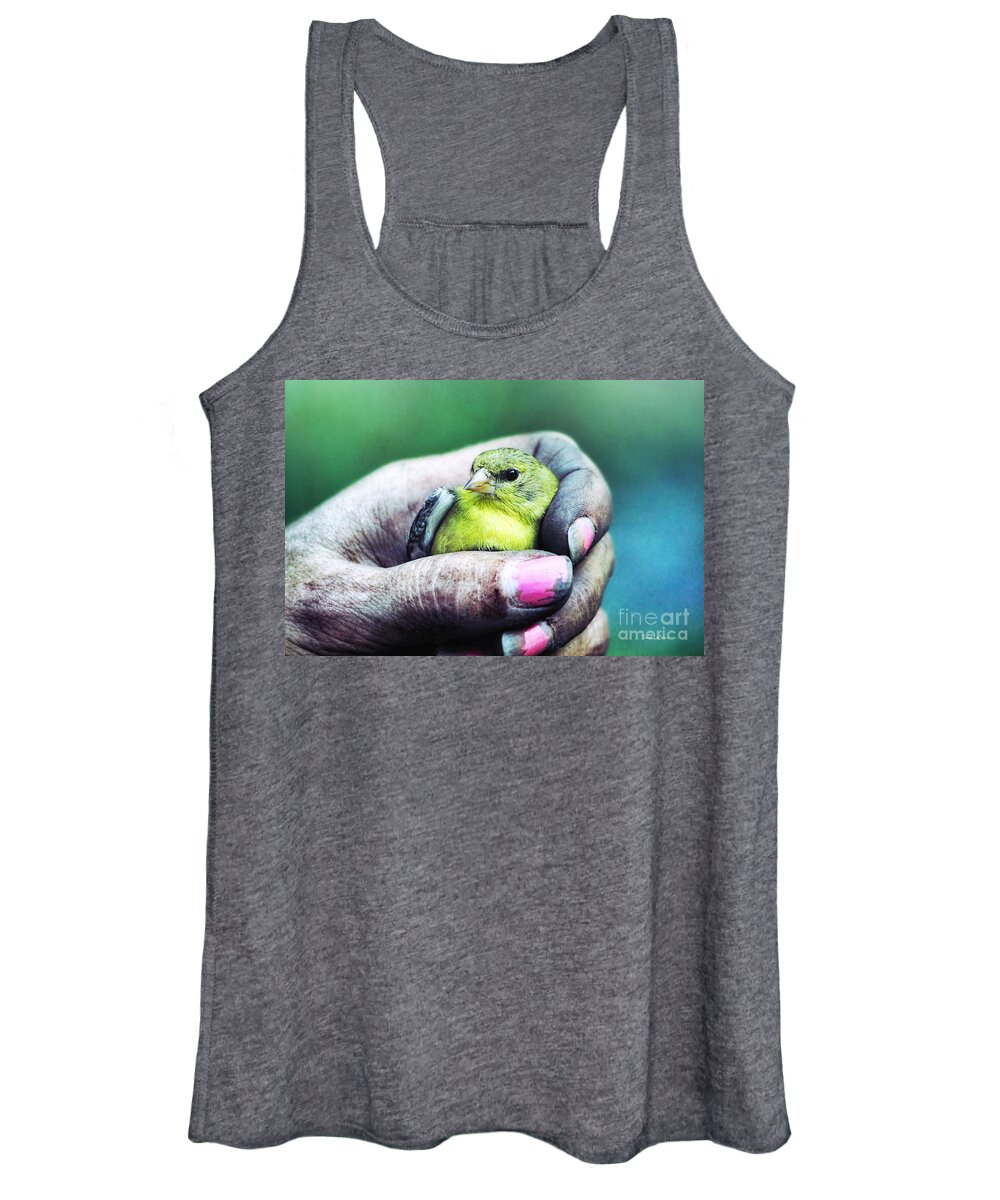 Goldfinch Women's Tank Top featuring the photograph Helping Hand by Tina LeCour
