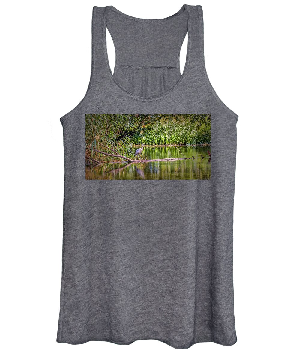 Heron Women's Tank Top featuring the photograph Heron #h8 by Leif Sohlman