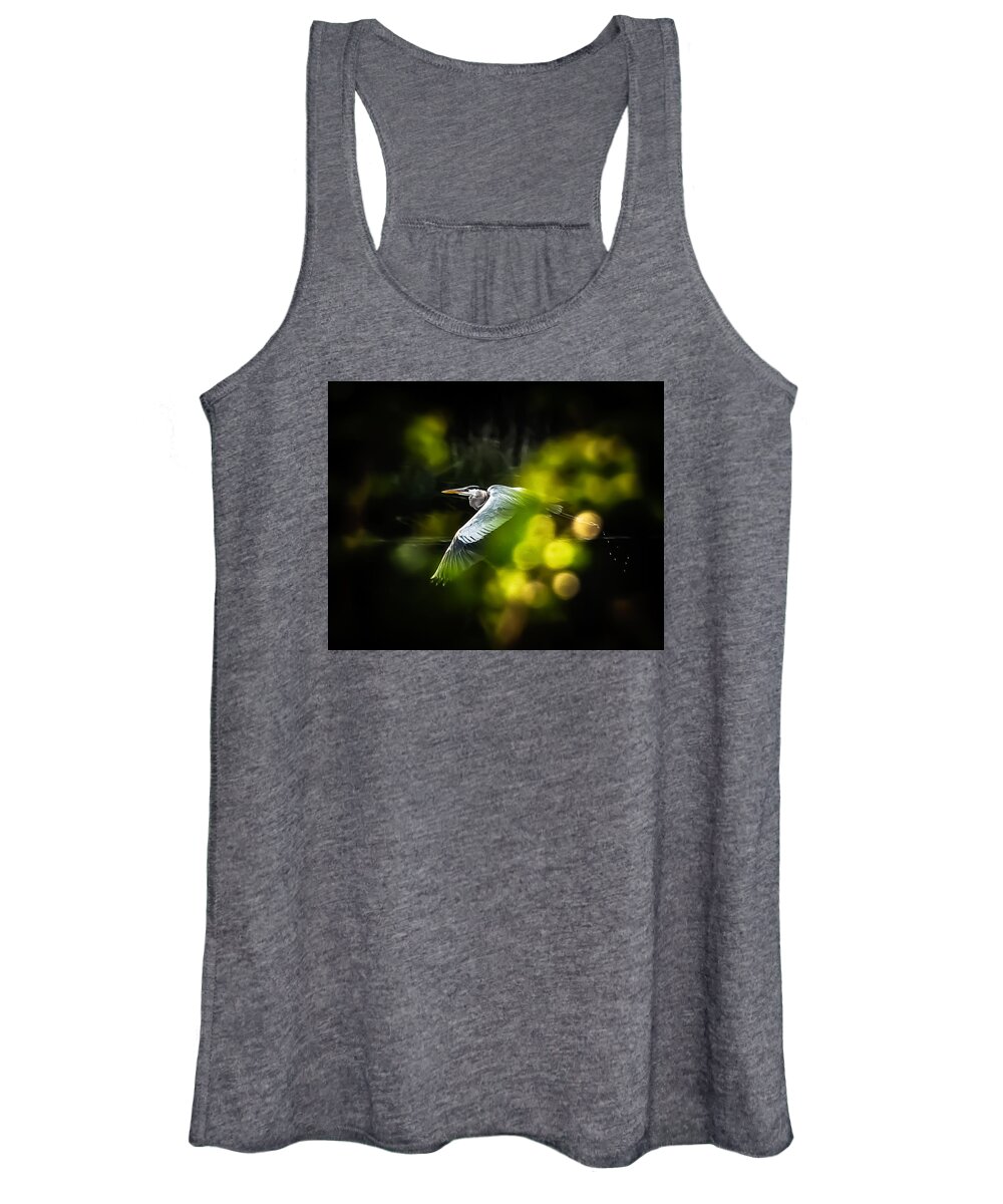 Birds Women's Tank Top featuring the photograph Heron Launch by Jim Proctor