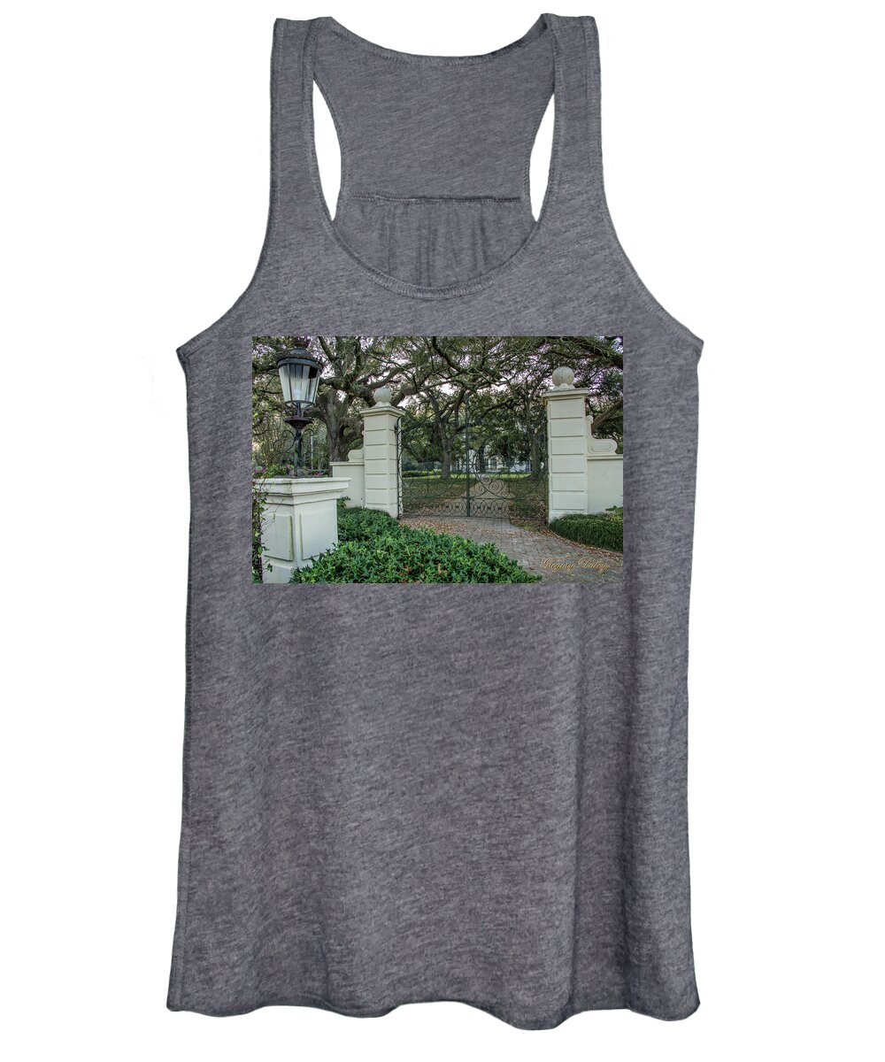 Ul Women's Tank Top featuring the photograph Heyman House Gates by Gregory Daley MPSA