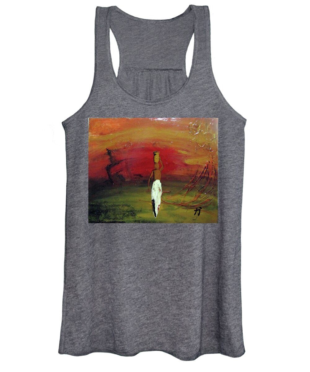 African Art For Sale Women's Tank Top featuring the painting Historias by Carlos Paredes Grogan