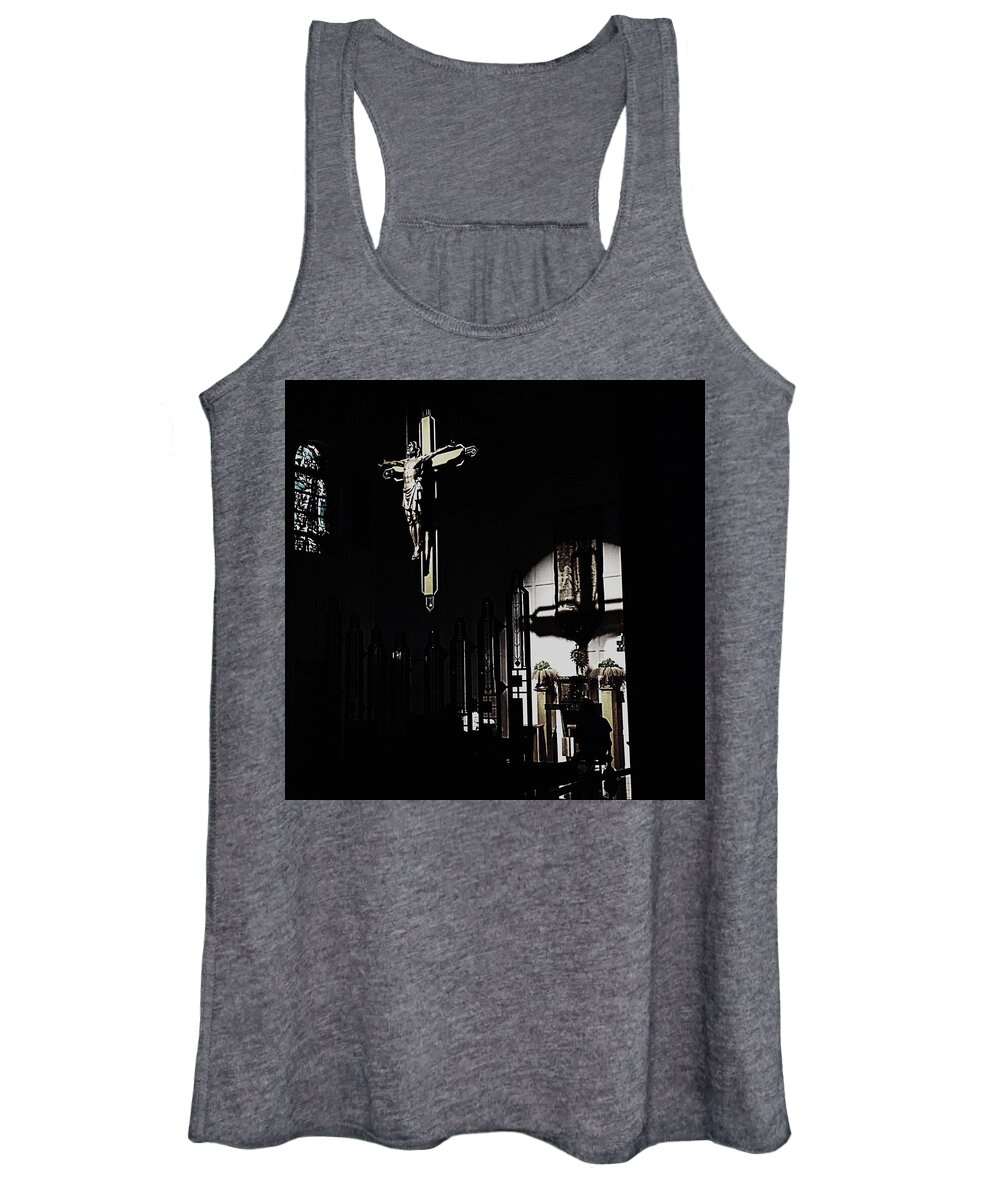 Cross Women's Tank Top featuring the photograph Holy Adoration by Frank J Casella