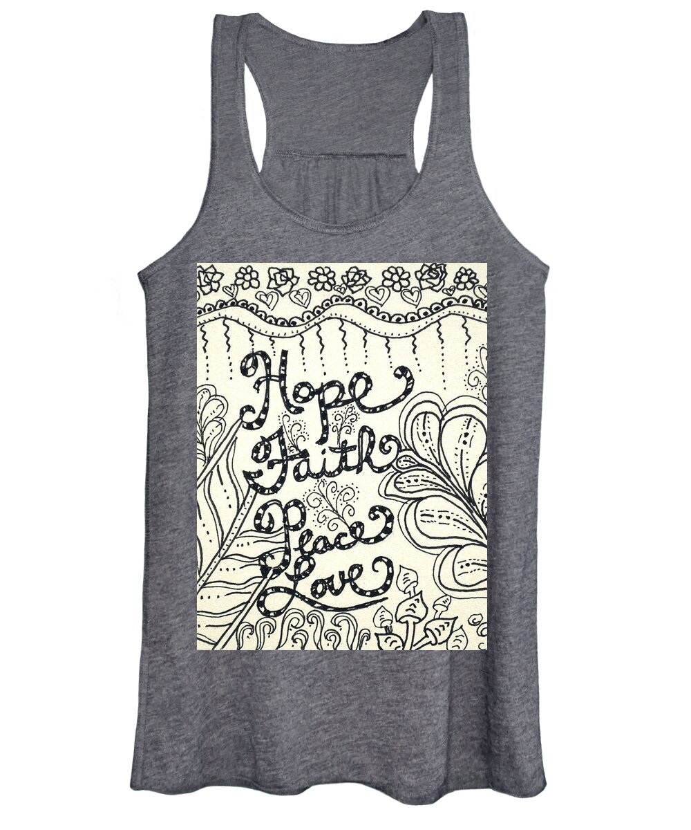 Zentangle Women's Tank Top featuring the drawing Universal by Carole Brecht