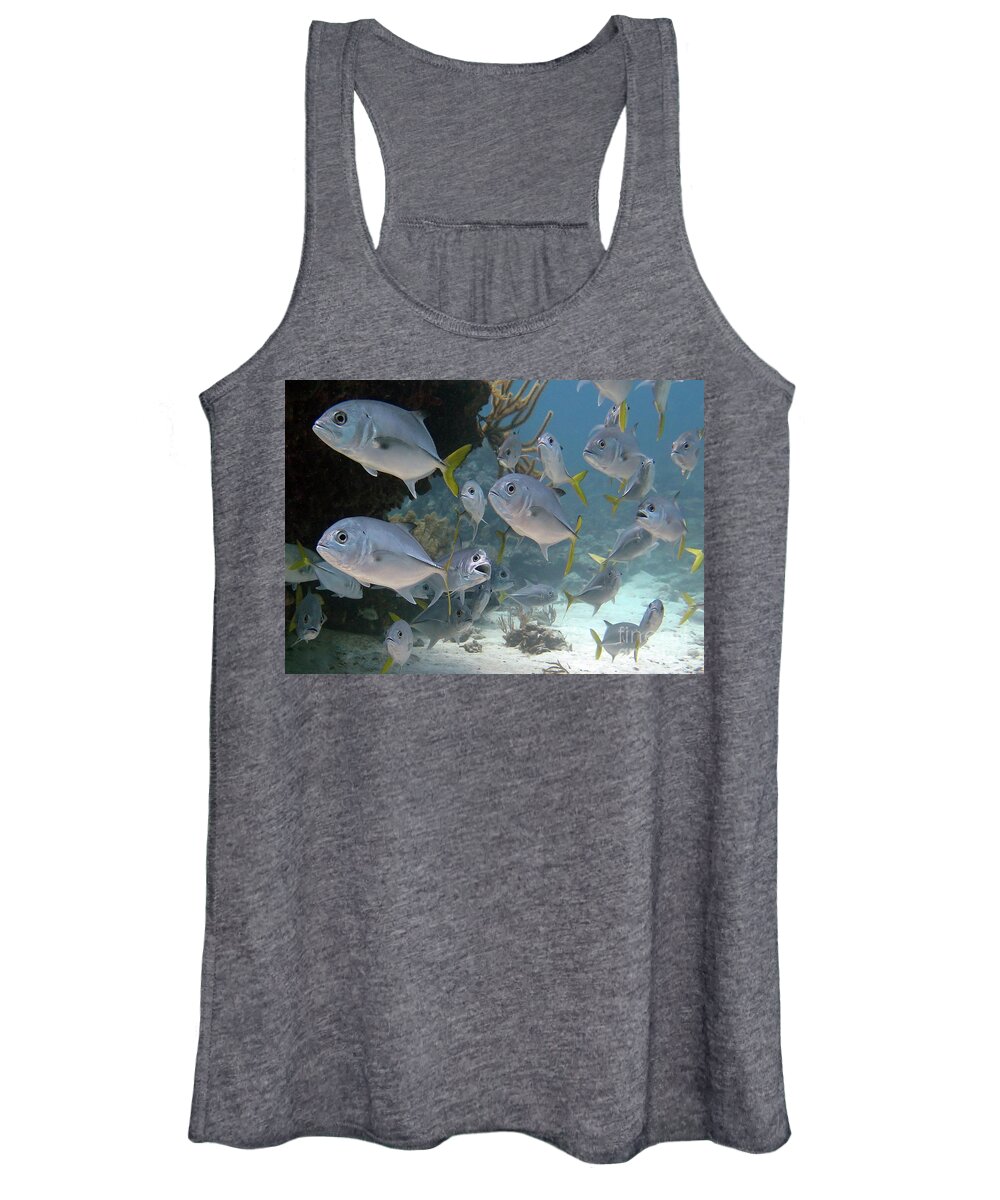 Underwater Women's Tank Top featuring the photograph Horse-Eye Jacks by Daryl Duda