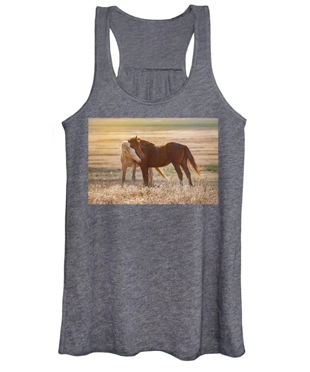 Horses Women's Tank Top featuring the photograph Horse Love by Michael Ash