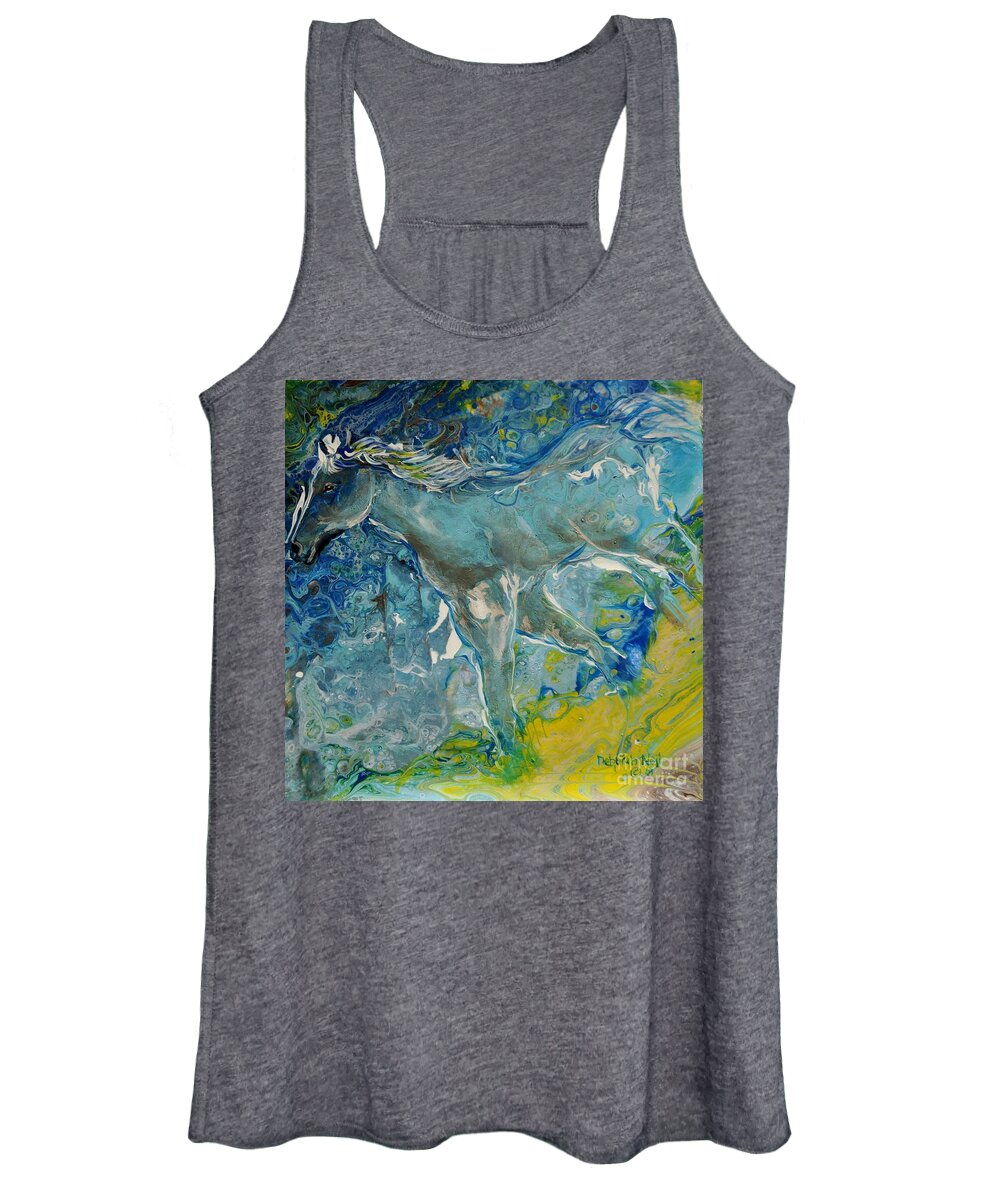 Fluid Art Women's Tank Top featuring the painting Horse of a Different Color by Deborah Nell