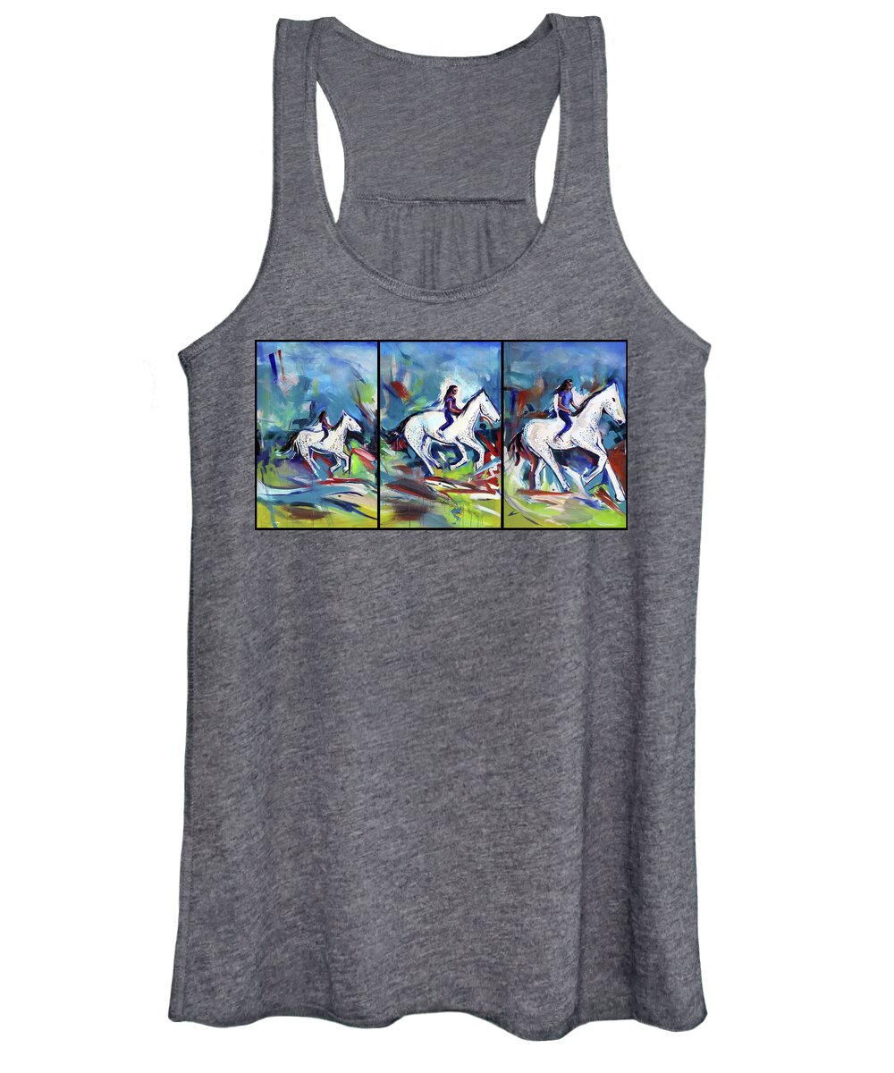  Women's Tank Top featuring the painting Horse Three II by John Gholson