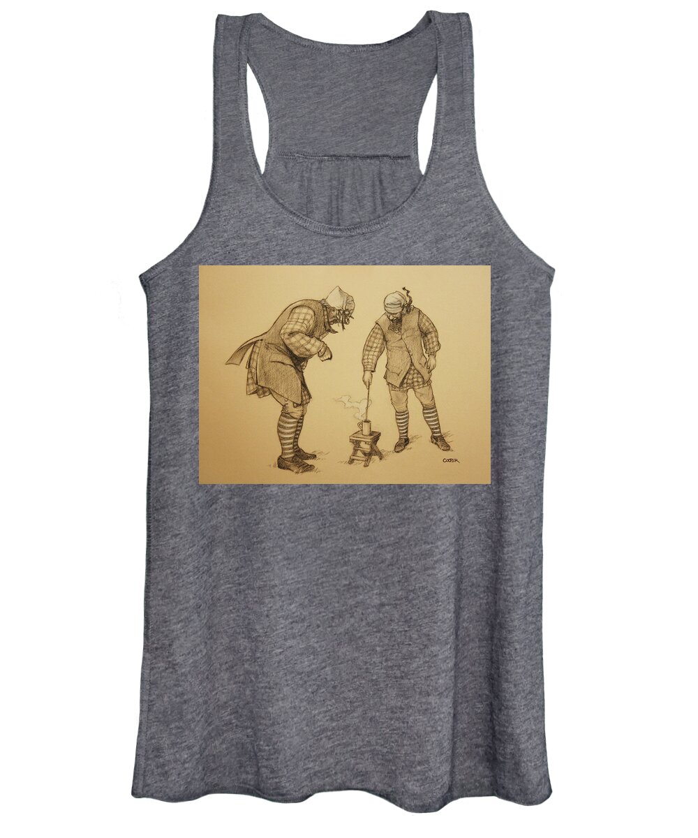Colonial Women's Tank Top featuring the drawing Hot Toddy by Todd Cooper