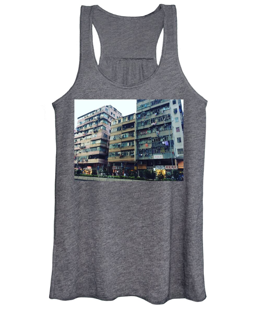 Hongkong Women's Tank Top featuring the photograph Houses of Kowloon by Florian Wentsch