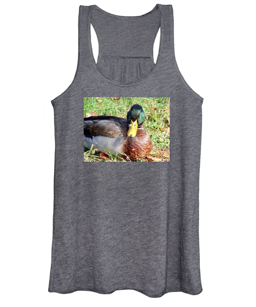 Autumn Women's Tank Top featuring the photograph How Embarrassing A Feather in My Nose by Wild Thing