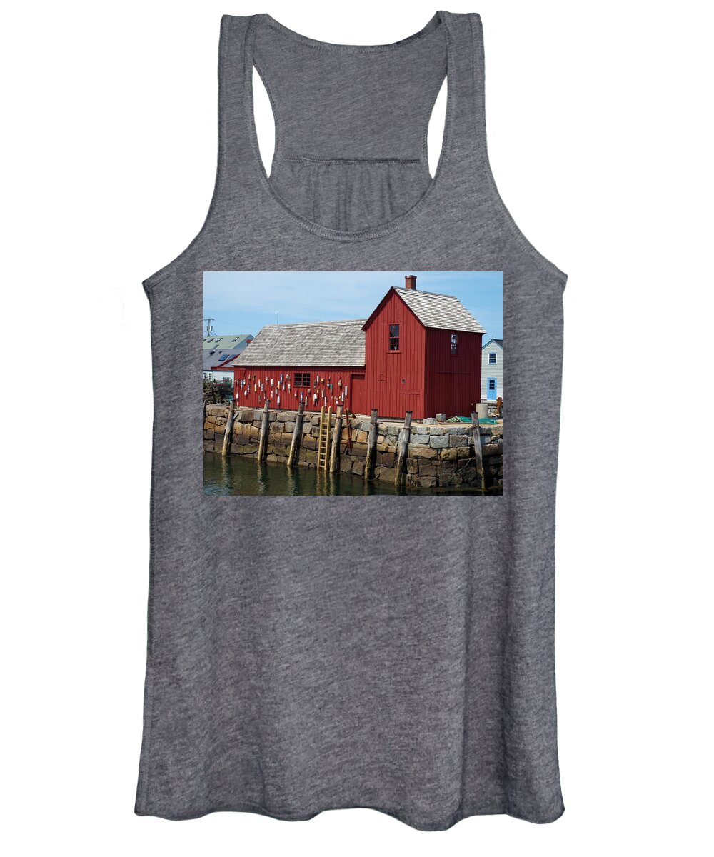 Motif 1 Women's Tank Top featuring the photograph Iconic Rockport MA by Bruce Gannon