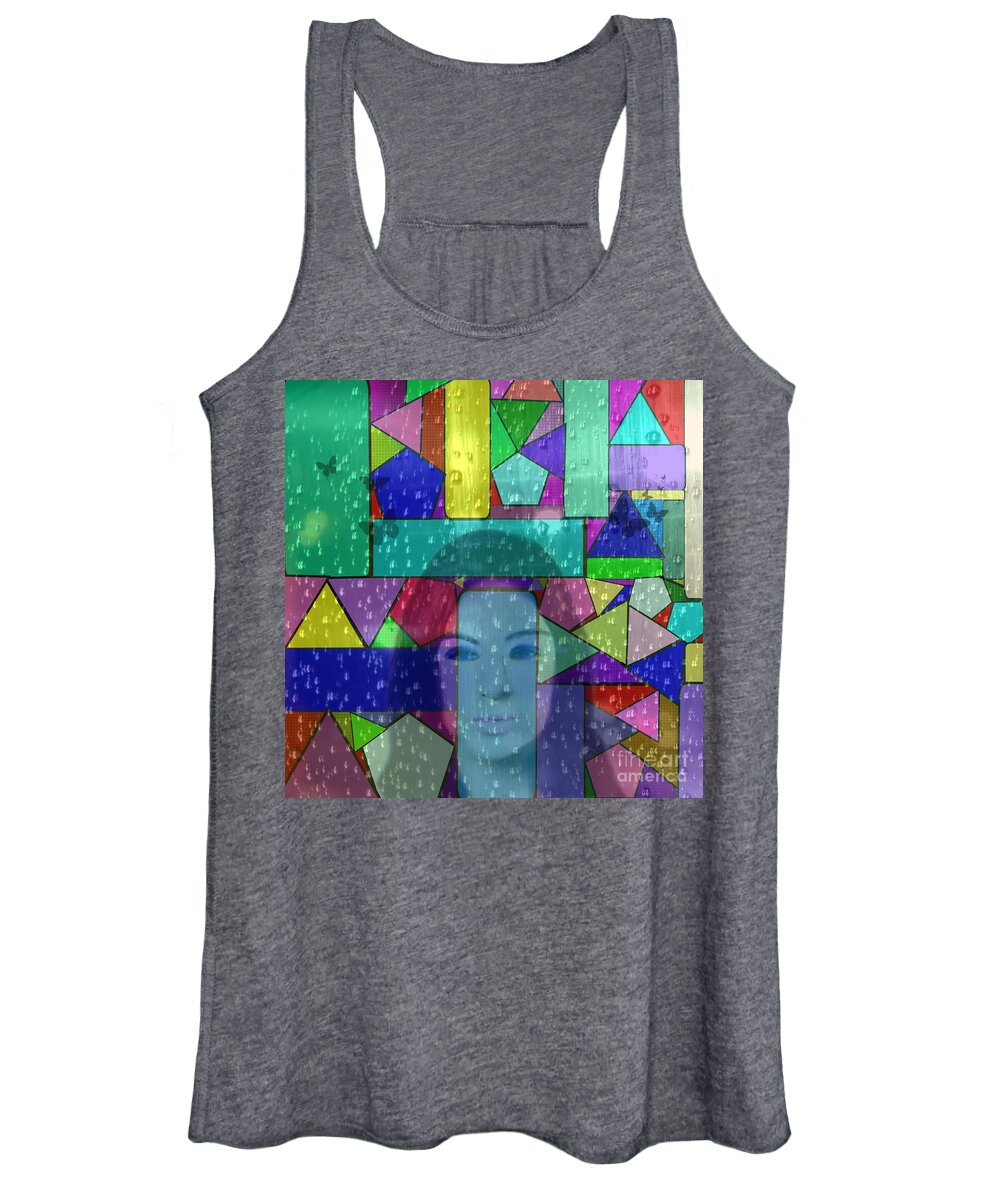Stained Glass Women's Tank Top featuring the digital art I'll Always Remember by Diamante Lavendar