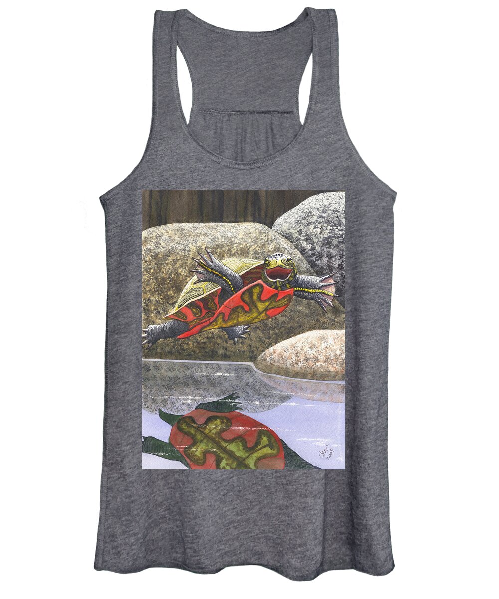 Turtle Women's Tank Top featuring the painting Im Flying by Catherine G McElroy