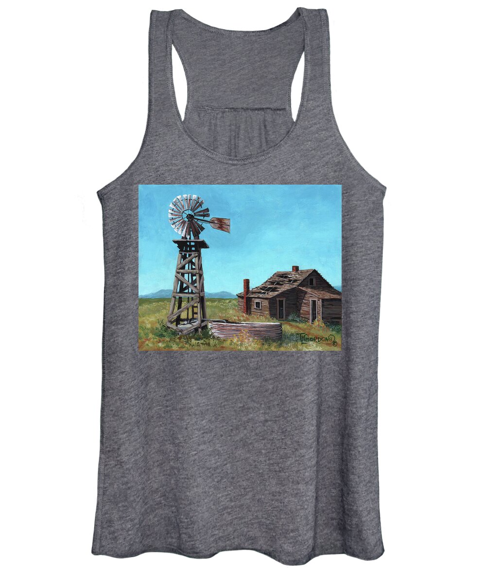 Timithy Women's Tank Top featuring the painting In days past by Timithy L Gordon
