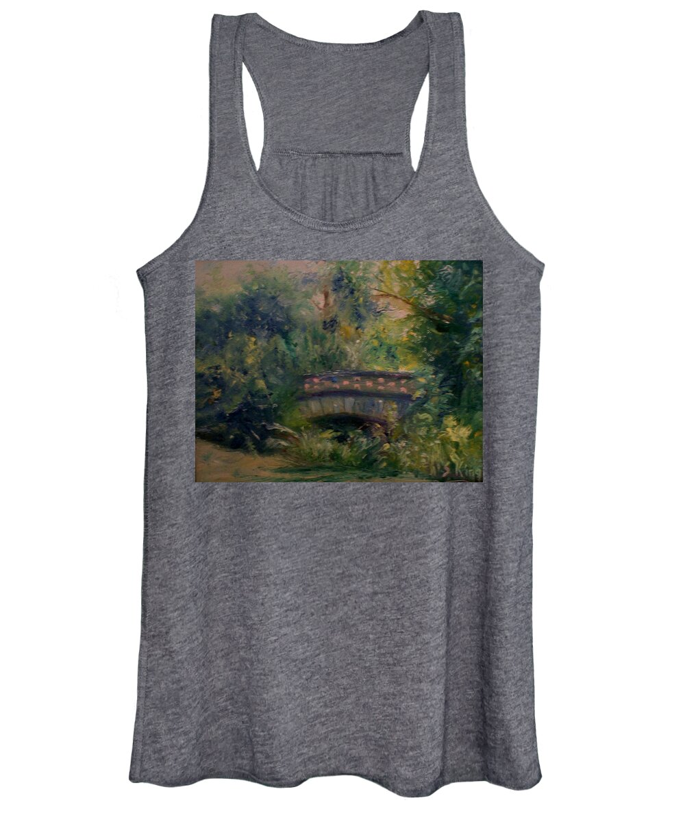 Landscape Women's Tank Top featuring the painting In the Park by Stephen King