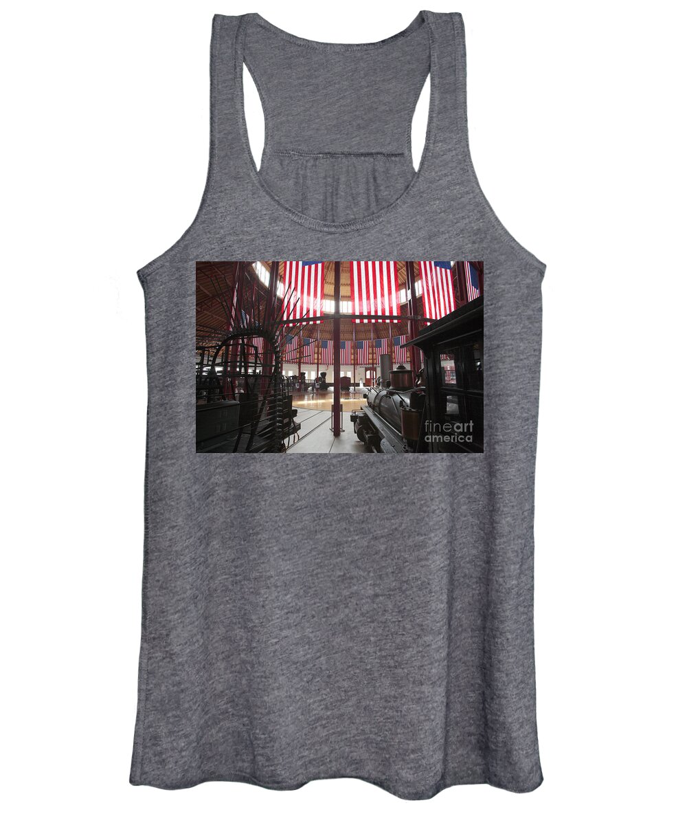 B&o Women's Tank Top featuring the photograph In the Roundhouse at the B and O Railroad Museum in Baltimore by William Kuta