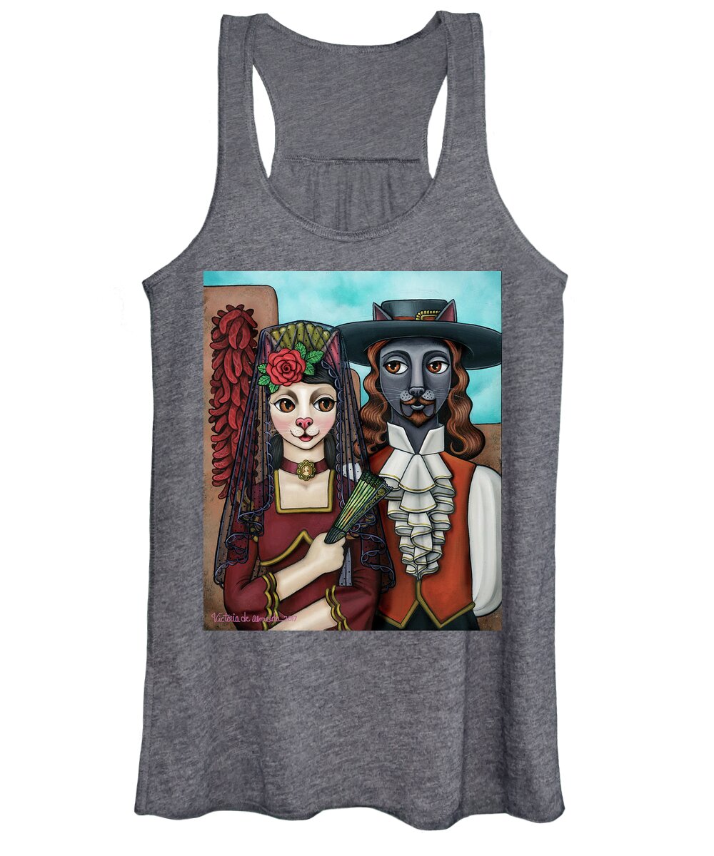 Cat Art Women's Tank Top featuring the painting Cats of Spain by Victoria De Almeida